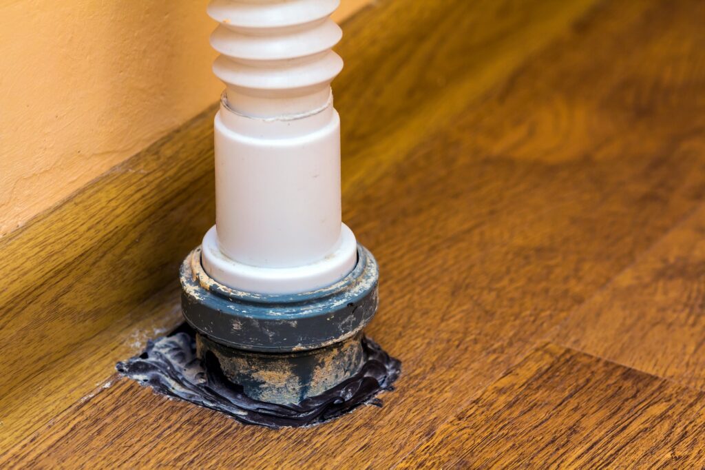 Sewer drain pipe under the kitchen sink